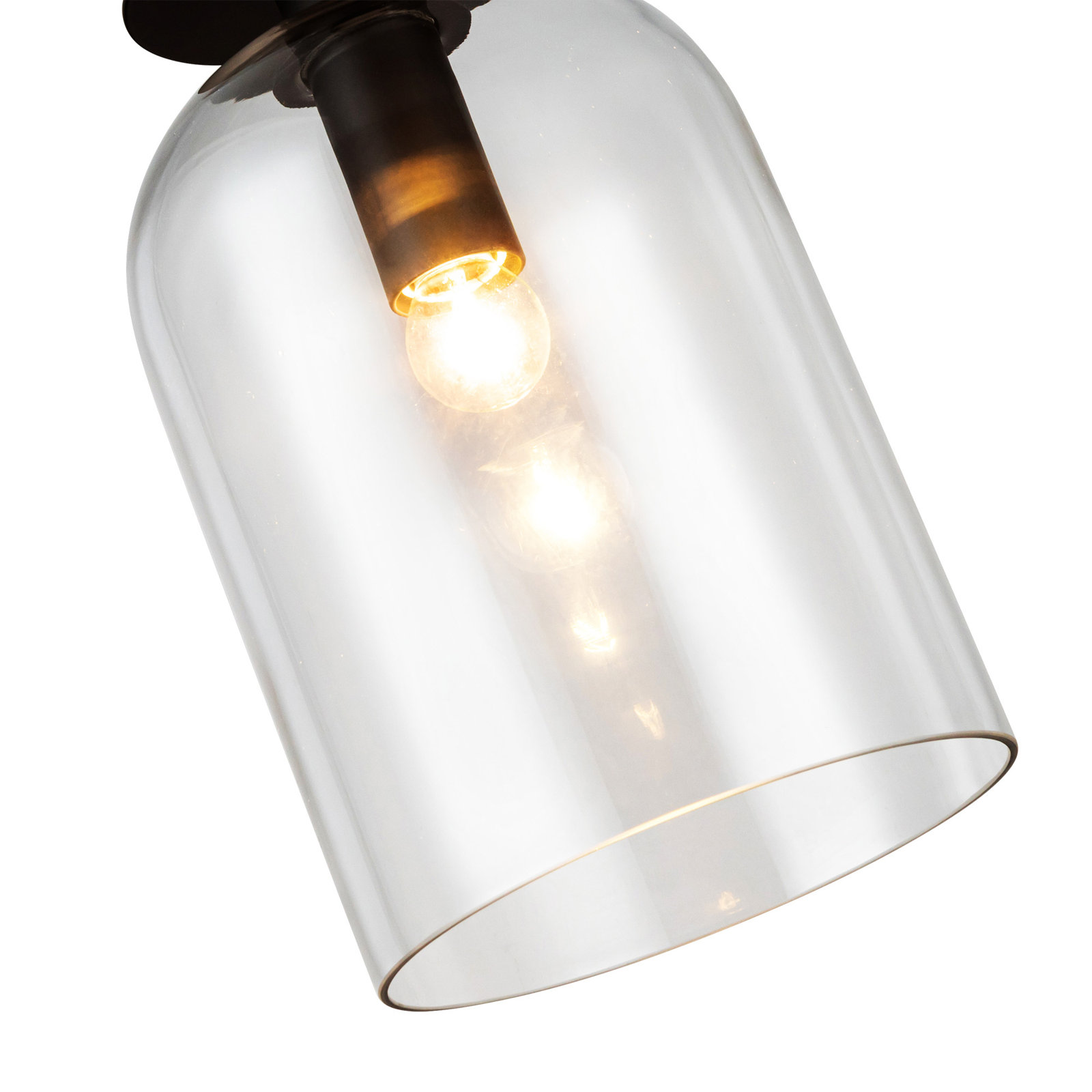 Delisa Single Light Glass Steel Pendant, Matte Black