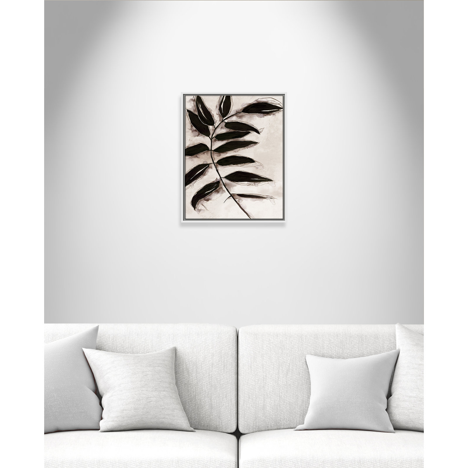 Leaves II by Eva Watts, 21.5" H x 17.5" W x 2" D, White Framed