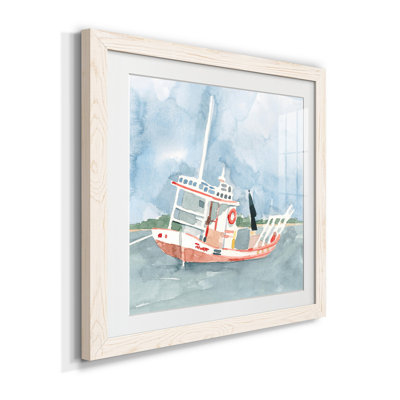 «Bright Fishing Boat II», reproduction encadrée de qualité supérieure - prête à être accrochée