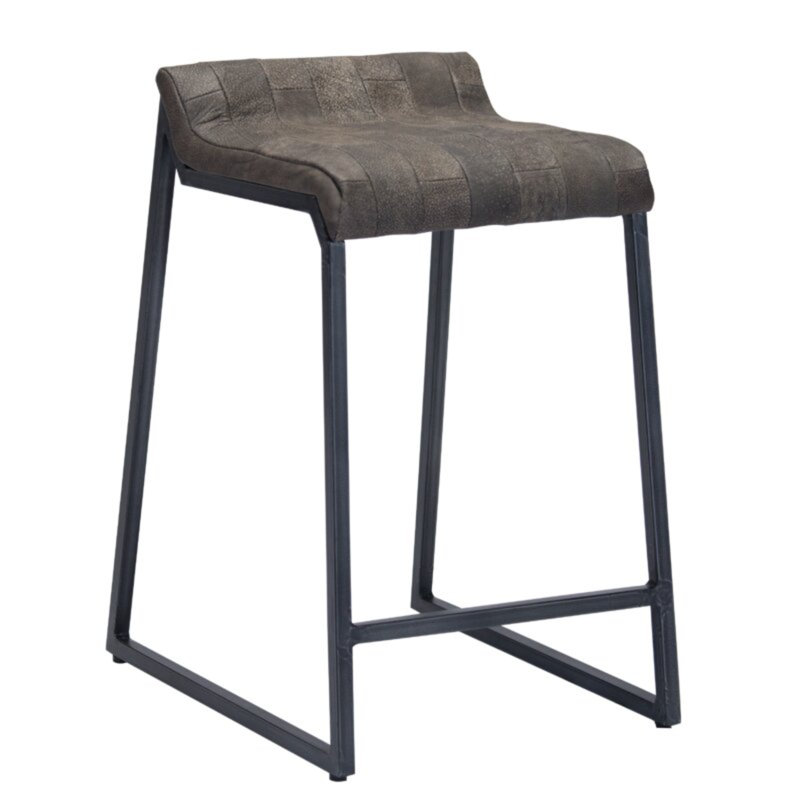 Upholstered Counter Stool with Metal Frame