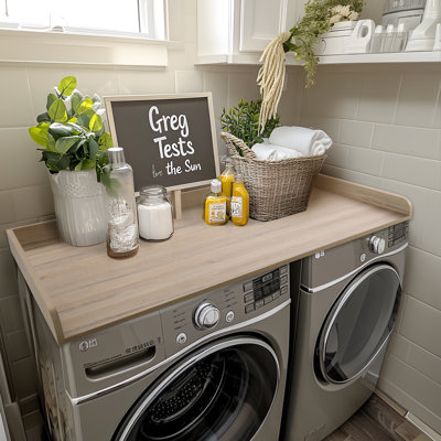 Kaboon Washer Dryer Countertop With Edge Rails, 28" X 58"