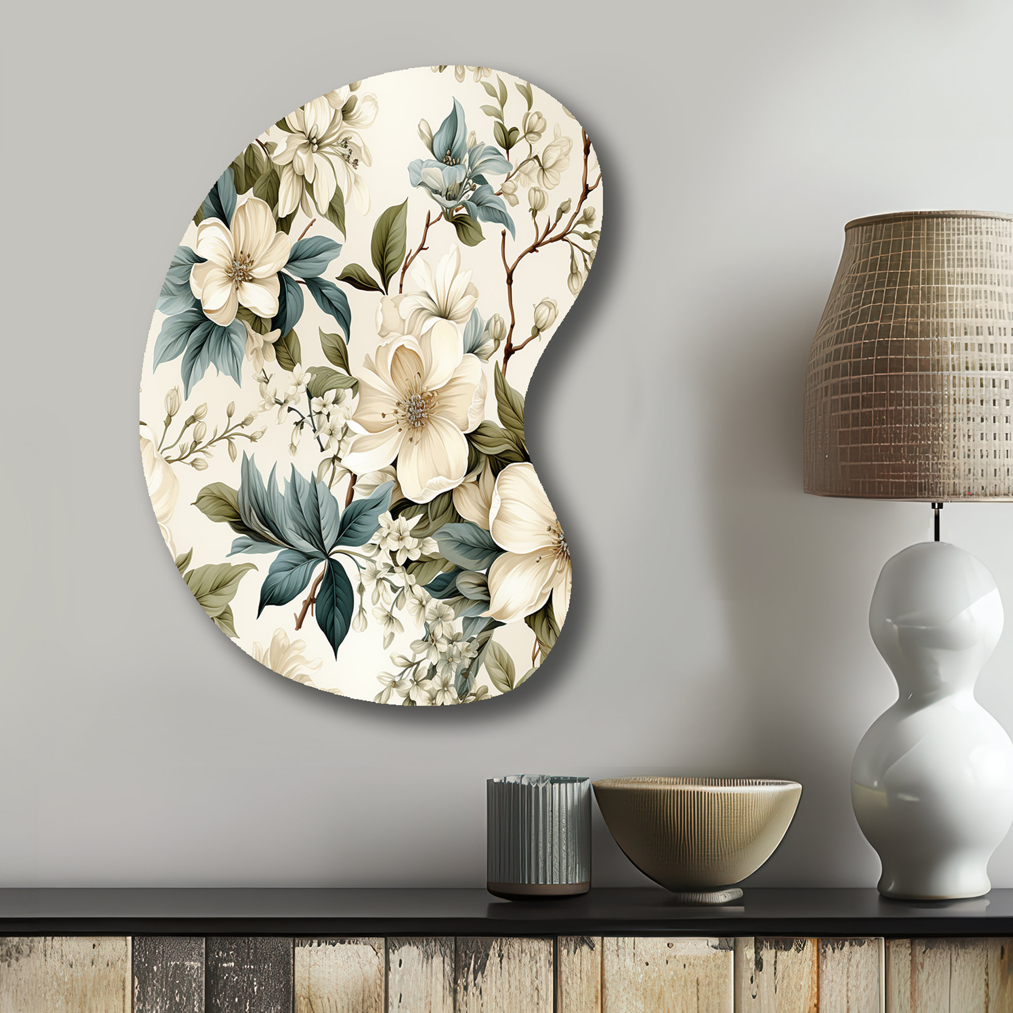 Lark Manor Crofoot - Plants Boom Shape Asymmetric Metal Wall Sculpture ...