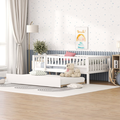 Tamsin Wood Daybed with Trundle & Fence Guardrails