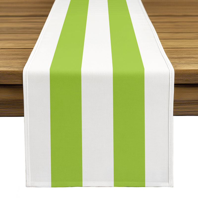 Lime Striped Table Runner 72" x 12", 72" L x 12" W, Lime
