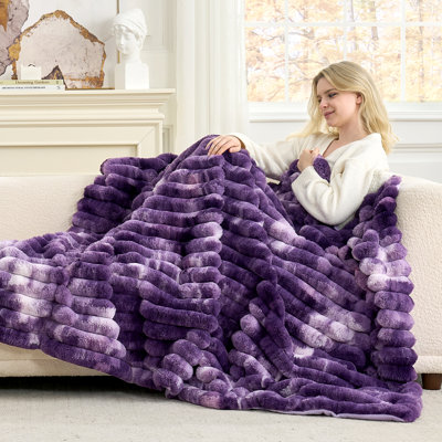 Soft Faux Fur Blanket Cozy Plush Throw For Sofa Couch, Bedroom, Living Room