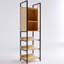 Armoire industrielle moderne avec pieds en métal thermolaqué électrostatique, couleur chêne, 19,7 po x 70,9 po x 15,7 po | 100% panneau de particules enduit de mélamine, épaisseur de 0,7 pouce | Nombreuses tablettes murales pour économiser de l'espace
