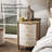 Elegant 3-Drawer Nightstand With Gold Leaf Handles-1019778029