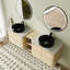 Meuble-lavabo double 72 po avec dessus en pierre reconstituée et portes à fermeture en douceur 72 po