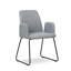 4 Wirth Linen Upholstered Dining Chair with Black Metal Skid Style Legs-31105800