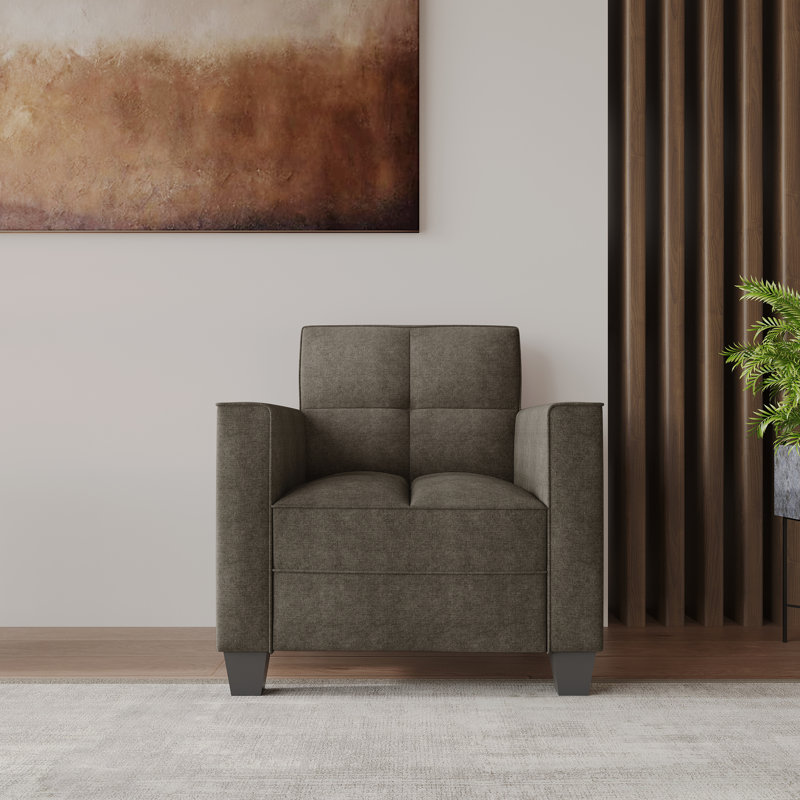 Chaise rembourrée en velours Olivia, Brun