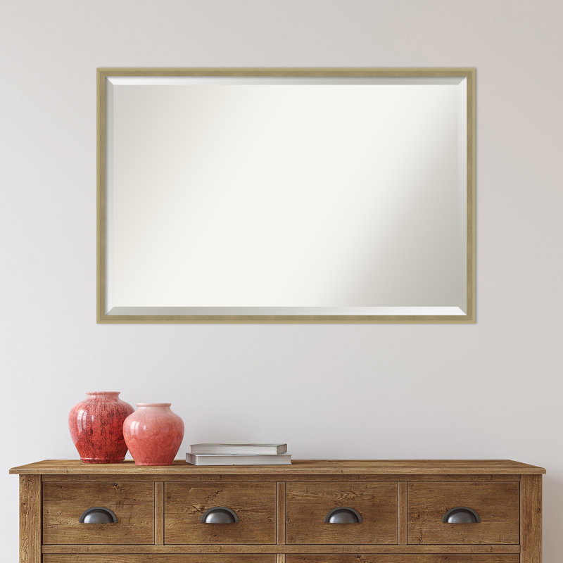 Mettawa Flat Wall Mirror, 37" x 25", Champagne