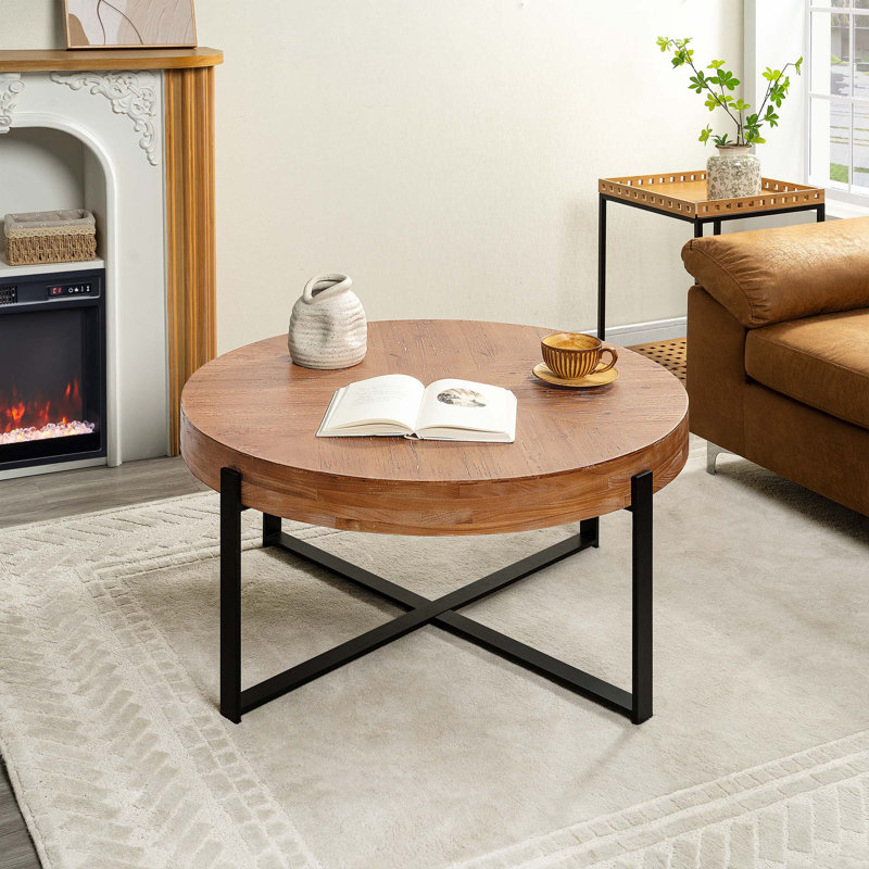 Table basse 33,86 po Retro Splissage, Noir