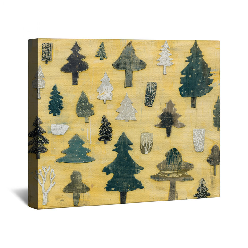 Toile tendue avec motifs d'arbres assortis, 24 po x 36 po