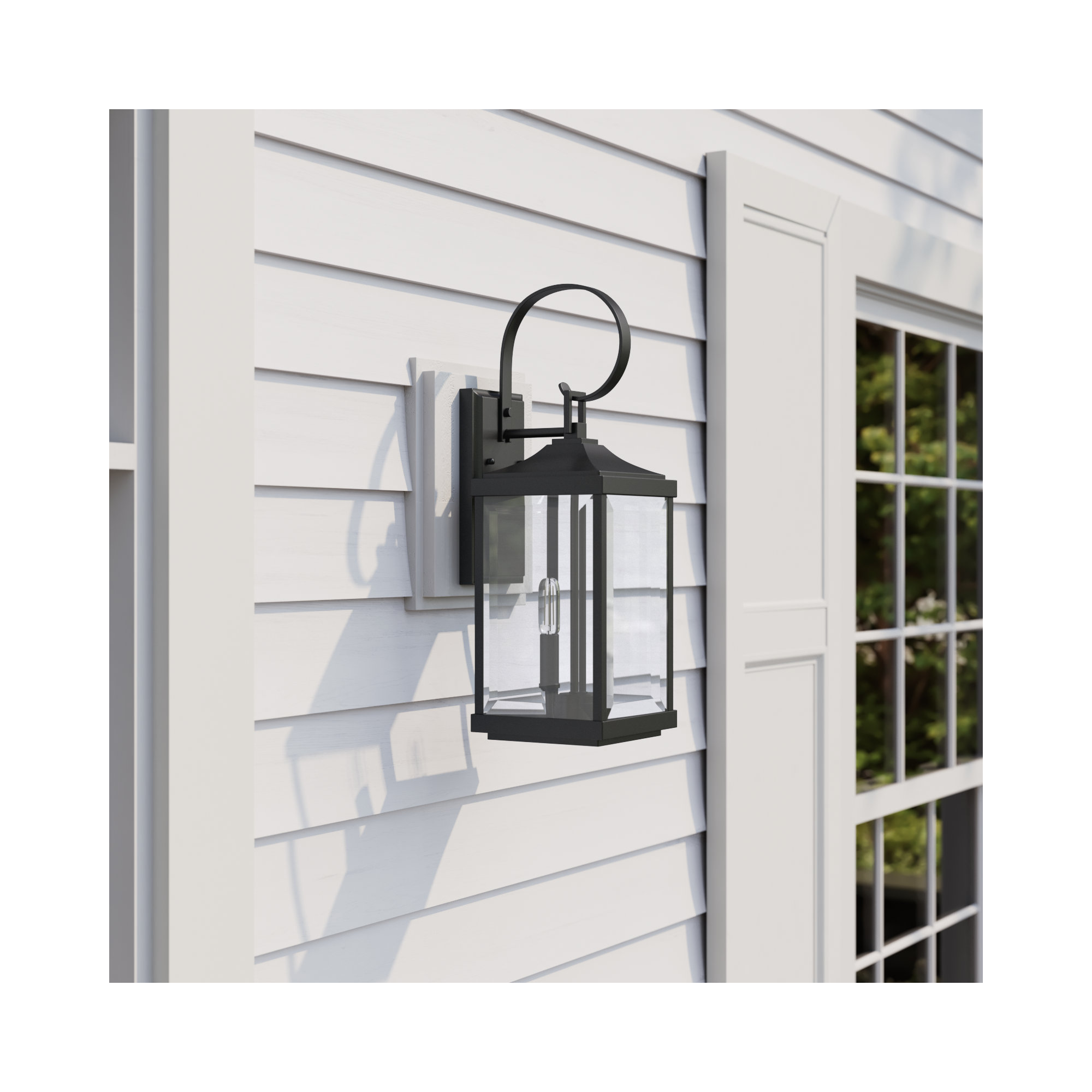 Crawley 2 Light Outdoor Wall Light, Black