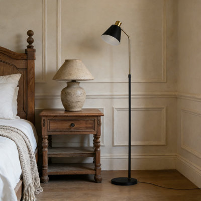 Lampe sur pied industrielle rétro avec éclairage DEL à intensité variable, hauteur et angle réglables pour la lecture dans le salon, la chambre à coucher ou le bureau à domicile