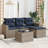  Garden Sofa Set Grey PE Rattan, Powder-Coated Steel, Tempered Glass-1014487251-1014487248