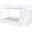 Lit superposé blanc avec surmatelas et structure en bois massif pour une stabilité accrue