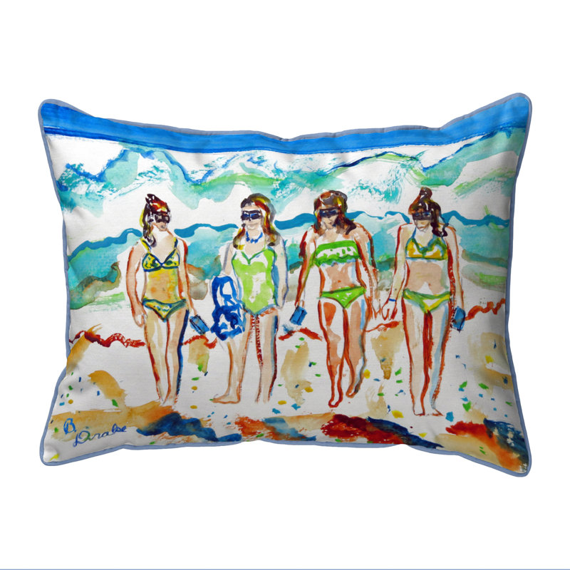 Girls Walking Outdoor Throw Pillow, 16" x 20"