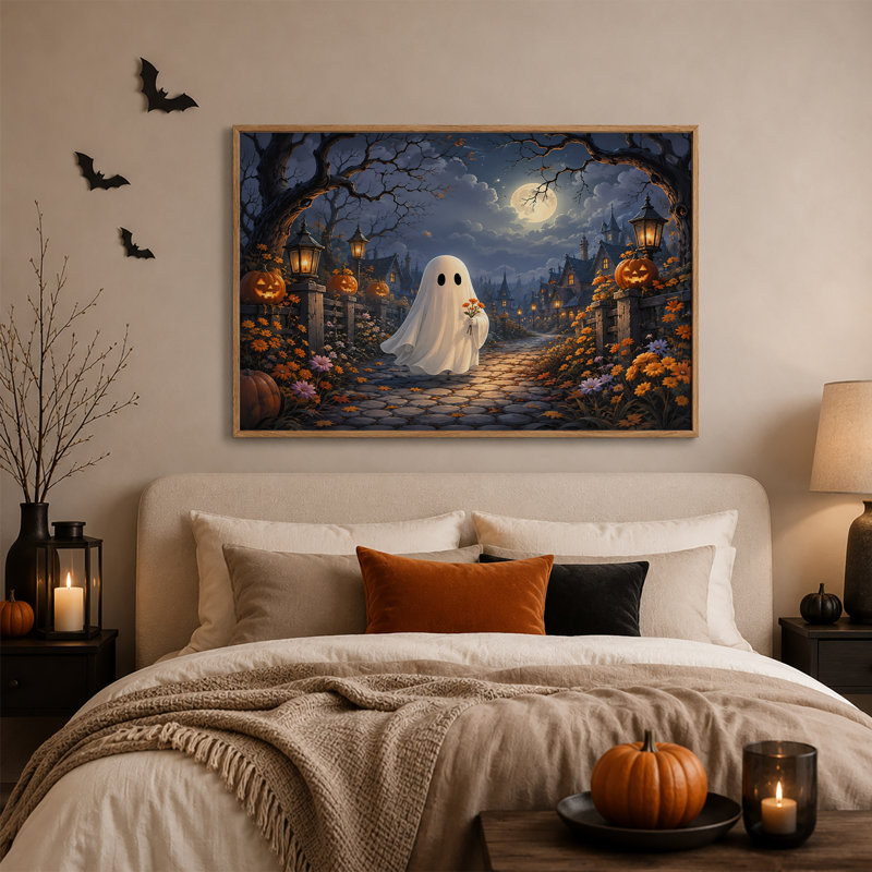 Art mural sur toile, "White Ghost", H 36 po x l 48 po