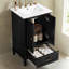 Meuble-lavabo compact de 20 po - Lavabo en céramique - Poignées dorées - Butoir de porte magnétique - Fabrication en panneau de fibres à densité moyenne-990612796