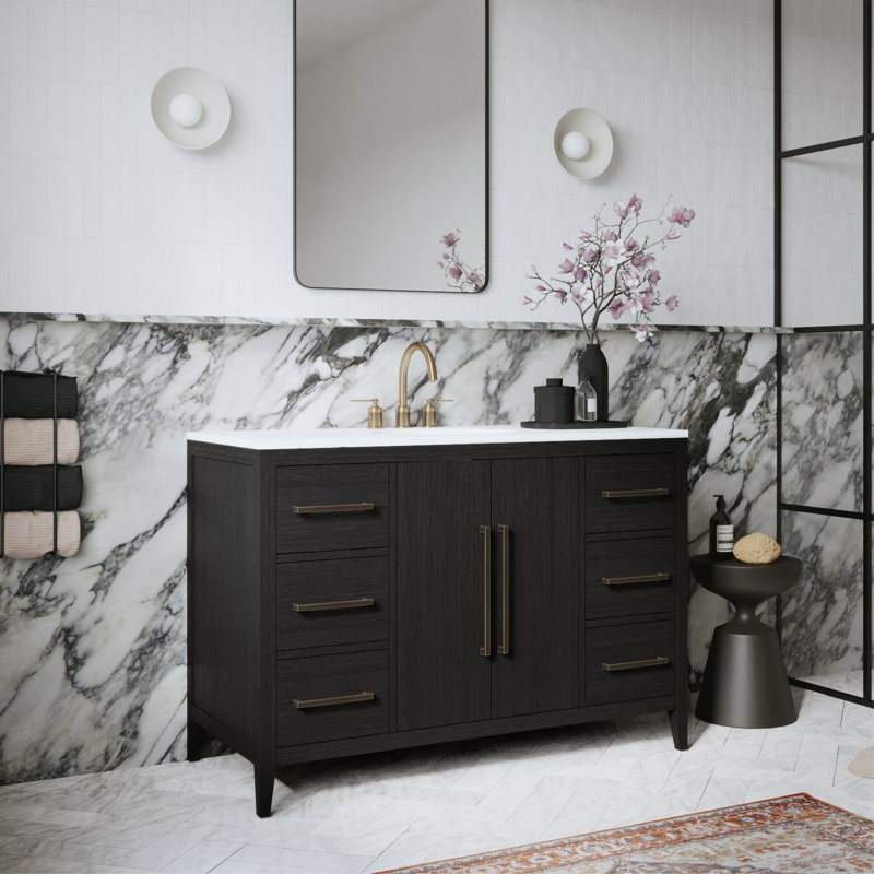 Alsup 48'' W Vanity, Dark Weathered Oak