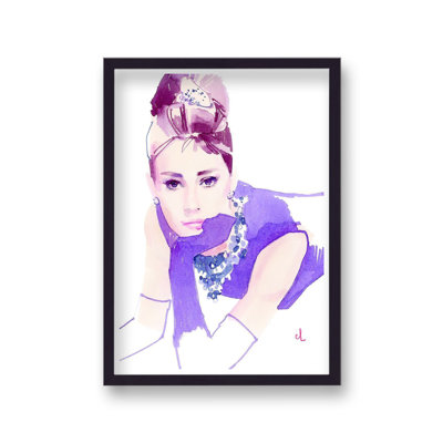 Audrey Hepburn Celebrity Portrait 2 by Marc Antoine Coulon - Single Picture Frame Print