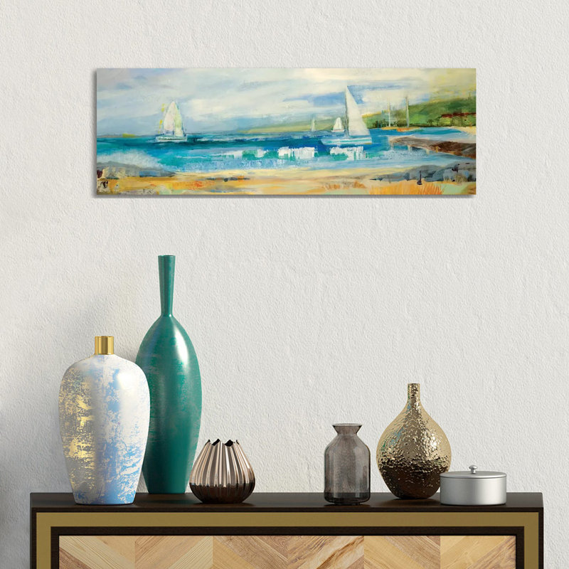 Seaside Harbor I by Jill Martin - Wrapped Canvas Panoramic Gallery-Wrapped Canvas Giclée, 30.48 cm H x 91.44 cm W x 1.91 cm D