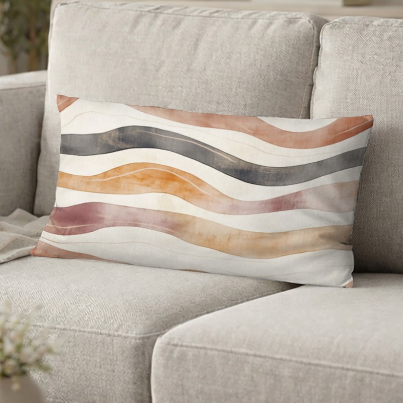 Coussin abstrait - Coussin Boho, H 12 po x l 20 po