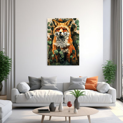 Art mural abstrait renard contemporain