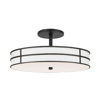 Plafonnier semi-encastré Kamer - 16 po de diamètre - Finition noir mat