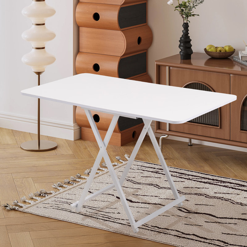 Foldable Rectangular Dining Table, White