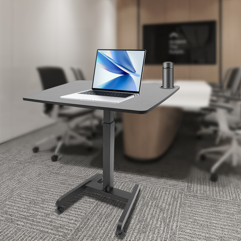 Torenzo Adjustable Metal Base Standing Desk, Black, 30" H x 31.5" W x 20.5" D