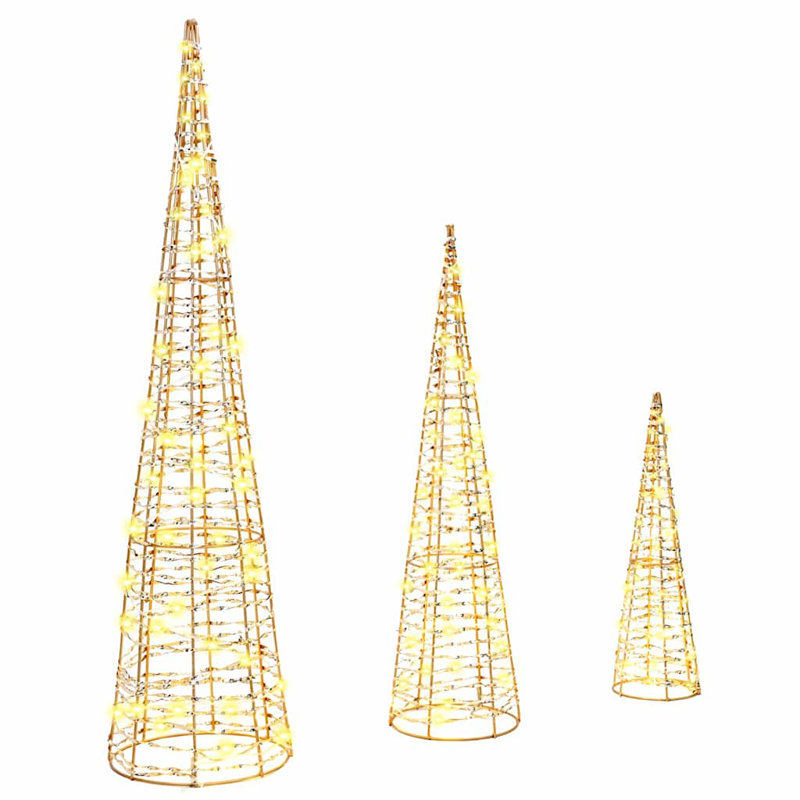 vidaXL Christmas Tree, Warm White/Gold