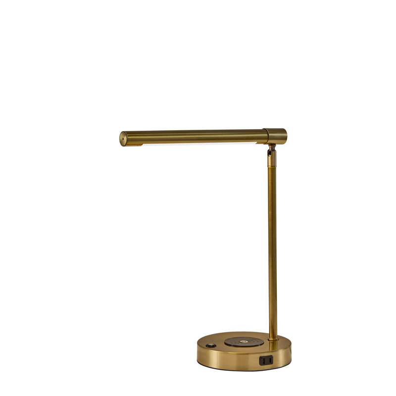 Lampe de bureau à DEL sans fil Dax, Brun, Clair, Brun