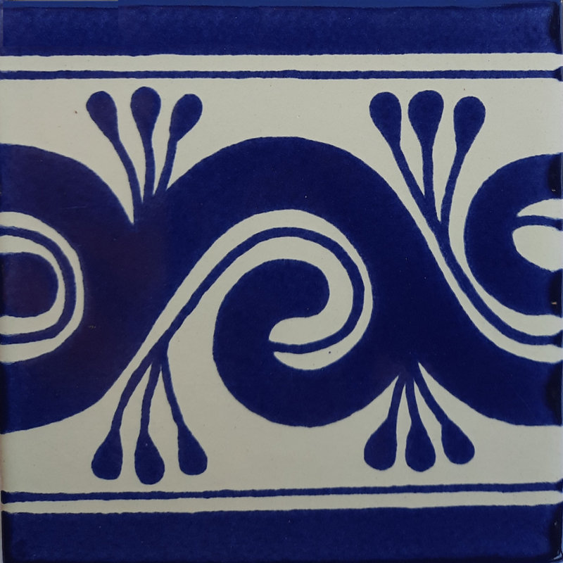 Carreaux mexicains 4,2 "x 4,2" 9 pièces TalaMex Caracol Azul Talavera