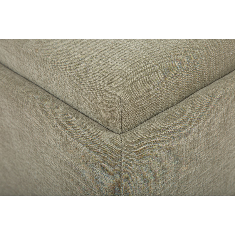 Montana Ottoman, Green Polyester/Linen