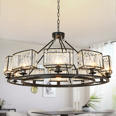 Lustre en cristal 10 lumières (noir)
