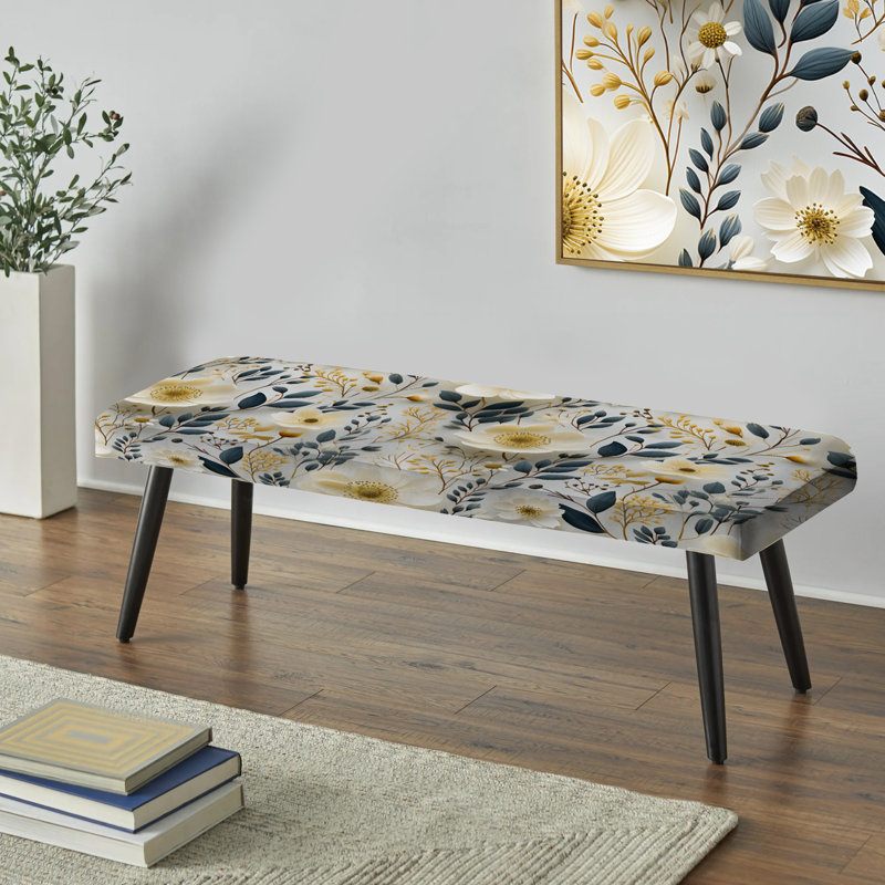 Lace Veil - Banc rembourré, Tourbillon scandinave de fleurs de jardin