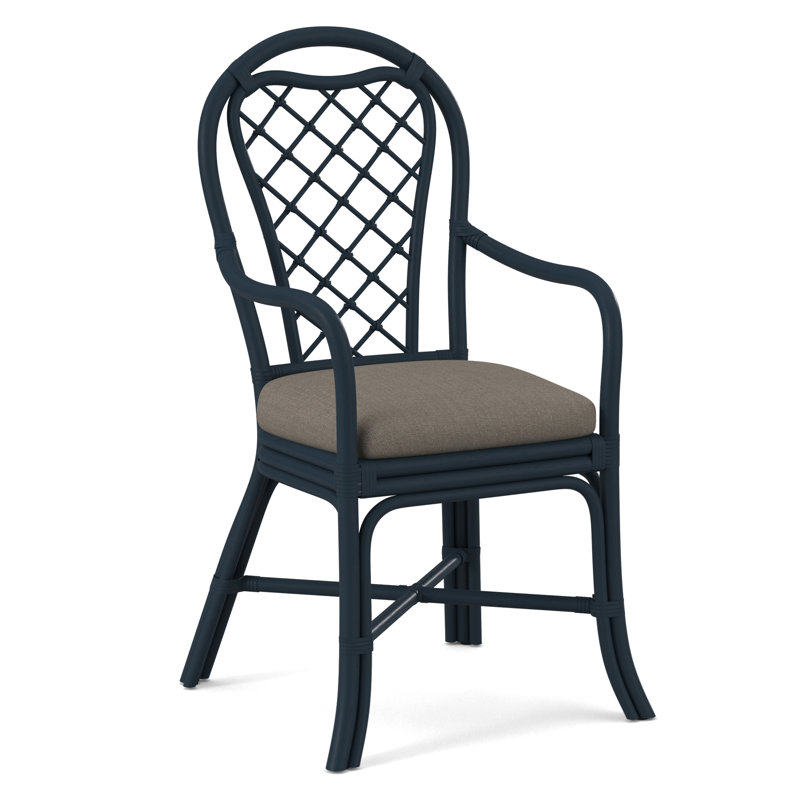 Trellis Dining Arm Chair, Java, Stone Crypton Performance; 0884-83