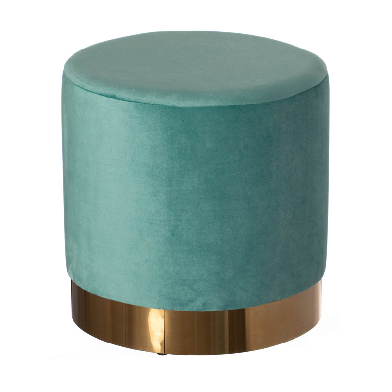 Nayli Velvet Ottoman, Teal