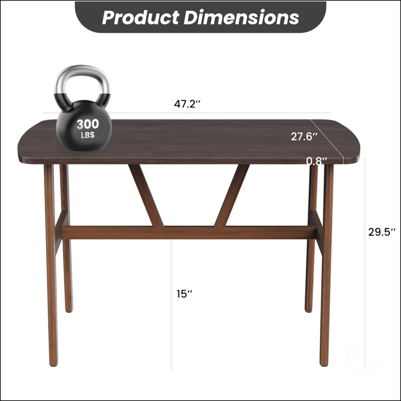 Modern Rectangular Wood Kitchen Table For 4-6 Person, Sturdy Metal Frame, Spacious And Durable Dining Room Furniture