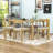 7Pcs Rectangular Dining Table Set with Chairs-1457525391