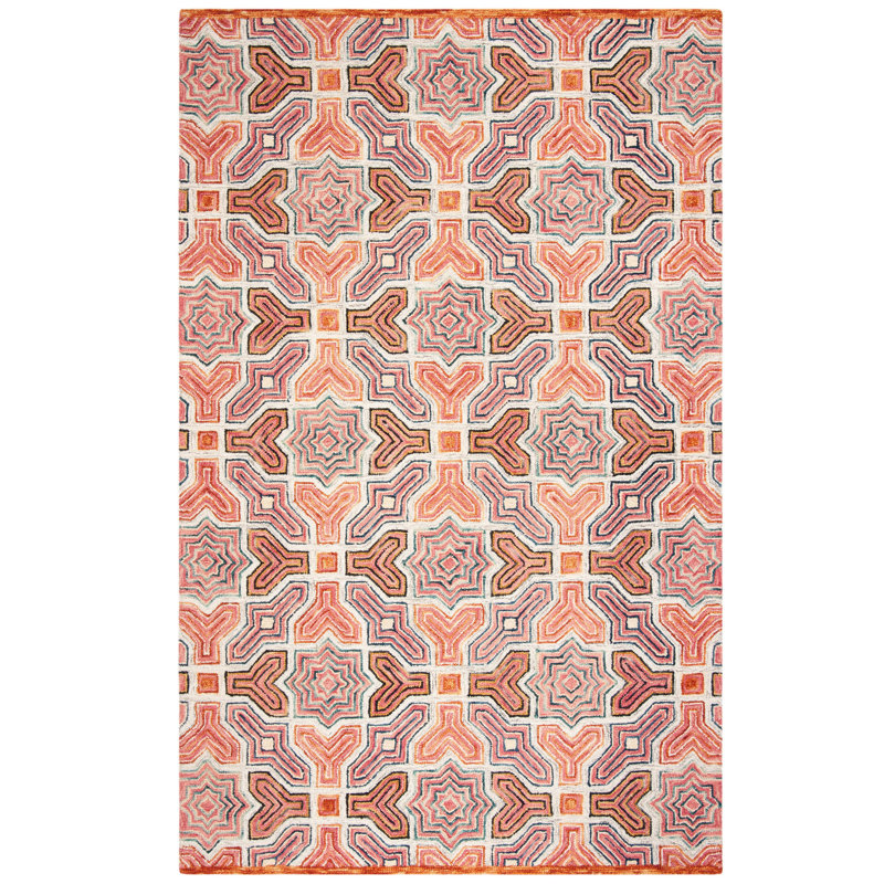 Deyoung Hand Tufted Wool Geometric Rug, Rectangle 6' x 9'