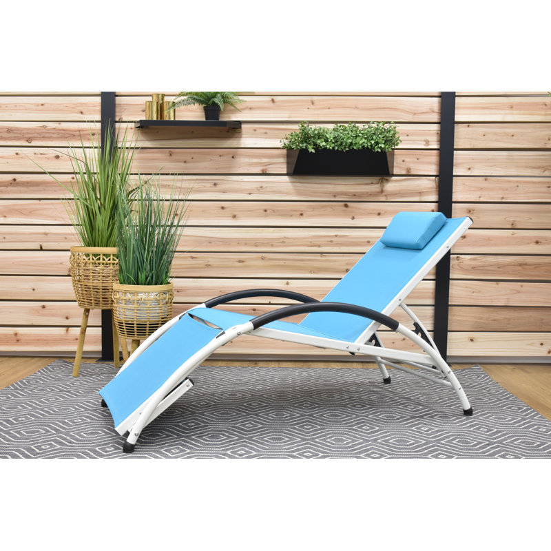Chaise de patio avec coussins Dematteo, Turquoise