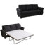 Canapé-lit avec matelas escamotable, canapé modulaire convertible 3 places en lin moderne pour petits espaces et appartements, gris foncé-1270484471