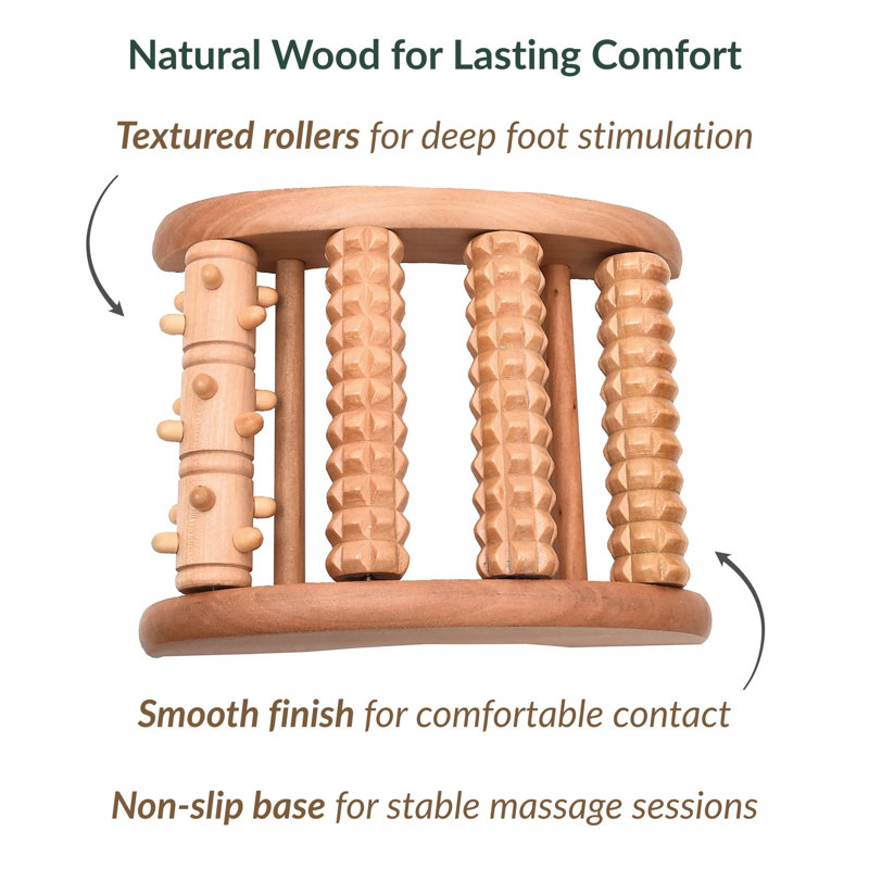 Natural Wooden Foot Roller Massager