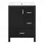 Meuble-lavabo moderne de 24 po avec lavabo en céramique, porte à fermeture en douceur, tablette de porte à double couche et 3 tiroirs-129184383