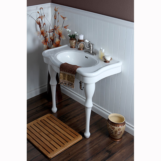 Lavabo console en laiton 32 pouces Kingston, Central de 4 po