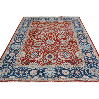 Tapis unique rouille / bleu 6 pi x 7 pi 11 po Dorn