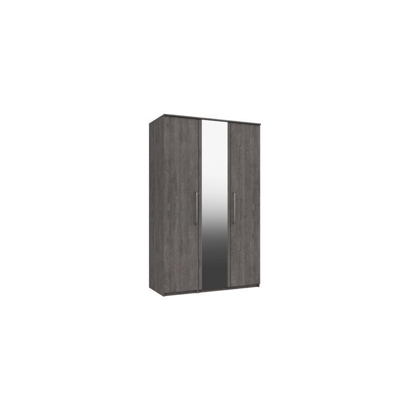Bushnell 3 Door Manufactured Wood Wardrobe, Dark Grey